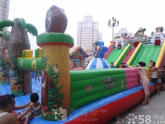 请吧主 勿删  出售二手充气滑梯 蹦床。13562600352