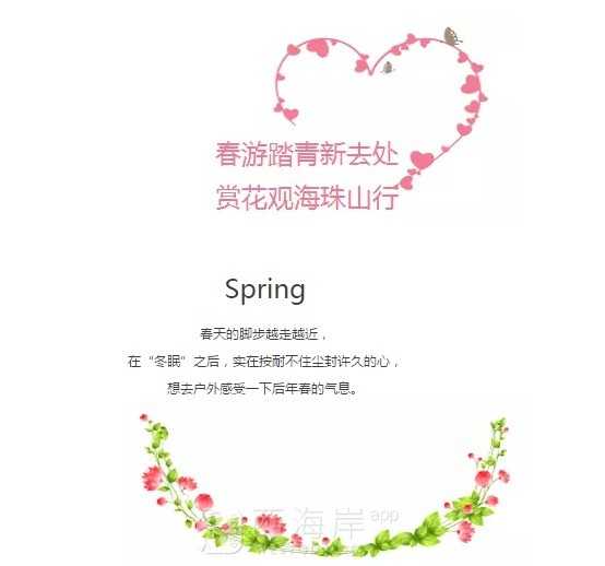 春游踏青好去处，赏花观海珠山行，一年好时节