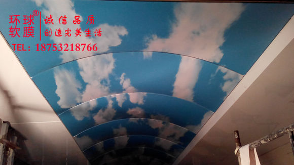 黄岛软膜天花，黄岛洗浴软膜天花吊顶，游泳馆软膜天花吊顶，波浪