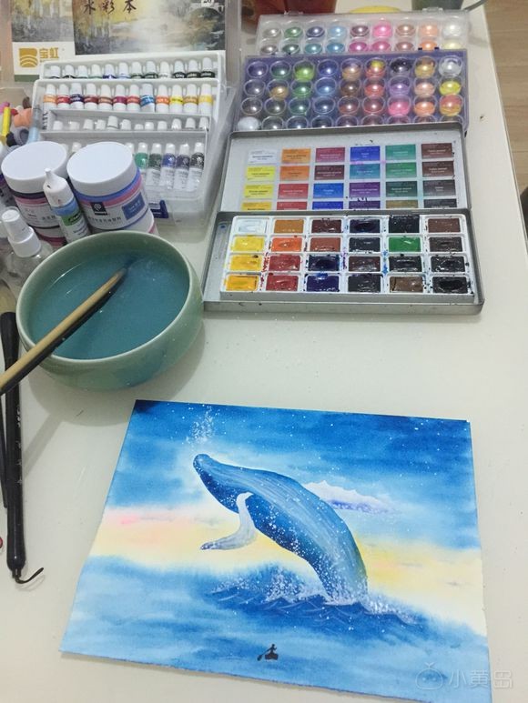 今天画了一只鹿，后面的以前画的……