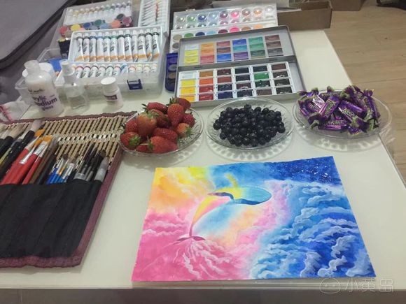 今天画了一只鹿，后面的以前画的……