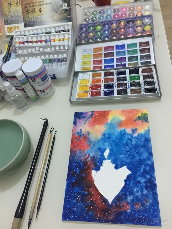 今天画了一只鹿，后面的以前画的……