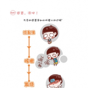 漫画:碰见感冒我不怕不怕啦