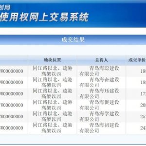 西海岸4宗商务金融地块+2宗零售商业、旅馆地块总价拍出6.8亿
