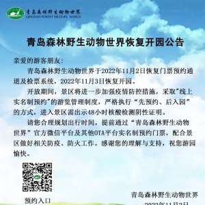 11月2日起，西海岸部分景区陆续恢复开放