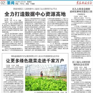 西海岸新区入选数据中心省级工业互联网行业节点