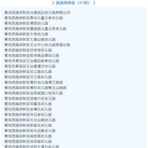 西海岸新区37所新幼儿园上榜市示范